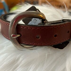 Stephi  Brown Leather Dog Collar